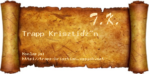 Trapp Krisztián névjegykártya