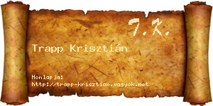 Trapp Krisztián névjegykártya